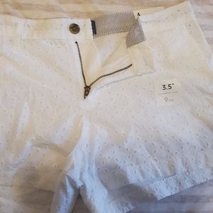 White eyelet shorts